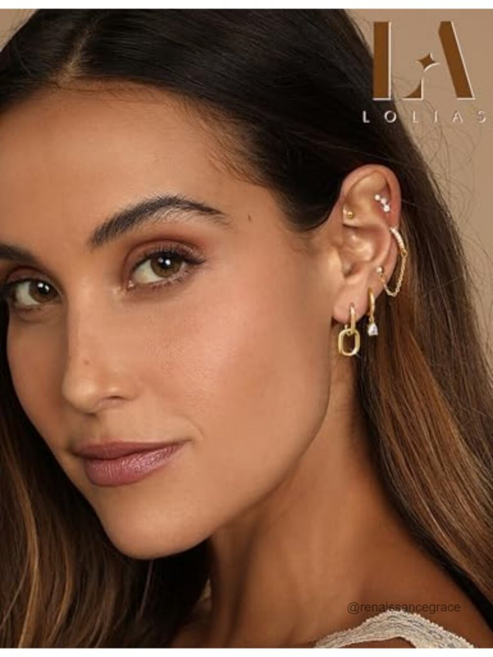 8 Pair Hypoallergenic Gold Plated Hoop & Stud Earring Set for Women Cartilage